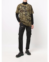 olivgrünes Camouflage T-Shirt mit einem Rundhalsausschnitt von Givenchy