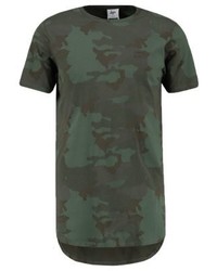 olivgrünes Camouflage T-Shirt mit einem Rundhalsausschnitt von Hype