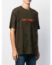 olivgrünes Camouflage T-Shirt mit einem Rundhalsausschnitt von Carhartt WIP