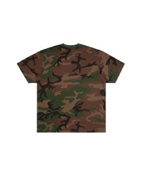 olivgrünes Camouflage T-Shirt mit einem Rundhalsausschnitt von Supreme