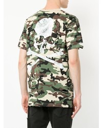 olivgrünes Camouflage T-Shirt mit einem Rundhalsausschnitt von Mastermind World