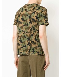 olivgrünes Camouflage T-Shirt mit einem Rundhalsausschnitt von N°21