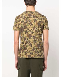 olivgrünes Camouflage T-Shirt mit einem Rundhalsausschnitt von Polo Ralph Lauren