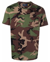 olivgrünes Camouflage T-Shirt mit einem Rundhalsausschnitt von Polo Ralph Lauren