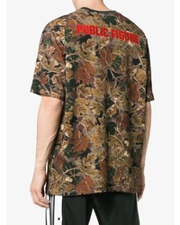 olivgrünes Camouflage T-Shirt mit einem Rundhalsausschnitt von Heron Preston