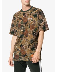 olivgrünes Camouflage T-Shirt mit einem Rundhalsausschnitt von Heron Preston