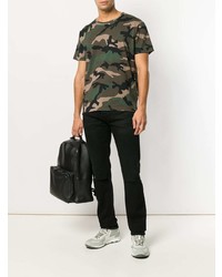 olivgrünes Camouflage T-Shirt mit einem Rundhalsausschnitt von Valentino