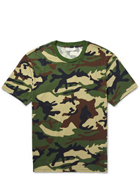 olivgrünes Camouflage T-Shirt mit einem Rundhalsausschnitt von Sandro