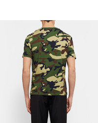 olivgrünes Camouflage T-Shirt mit einem Rundhalsausschnitt von Sandro