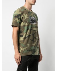 olivgrünes Camouflage T-Shirt mit einem Rundhalsausschnitt von Supreme