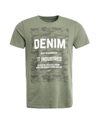 olivgrünes Camouflage T-Shirt mit einem Rundhalsausschnitt von Tom Tailor