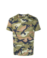 olivgrünes Camouflage T-Shirt mit einem Rundhalsausschnitt von Valentino