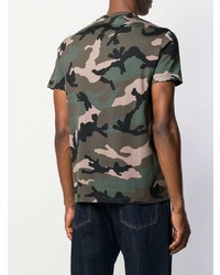 olivgrünes Camouflage T-Shirt mit einem Rundhalsausschnitt von Valentino