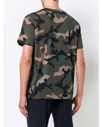 olivgrünes Camouflage T-Shirt mit einem Rundhalsausschnitt von Valentino