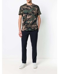 olivgrünes Camouflage T-Shirt mit einem Rundhalsausschnitt von Valentino