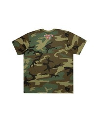 olivgrünes Camouflage T-Shirt mit einem Rundhalsausschnitt von Supreme