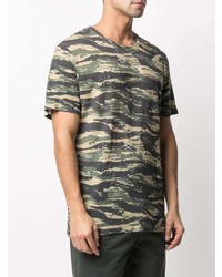 olivgrünes Camouflage T-Shirt mit einem Rundhalsausschnitt von Zadig & Voltaire