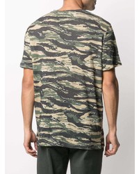 olivgrünes Camouflage T-Shirt mit einem Rundhalsausschnitt von Zadig & Voltaire