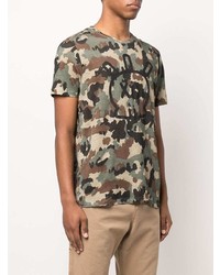 olivgrünes Camouflage T-Shirt mit einem Rundhalsausschnitt von Zadig & Voltaire