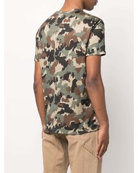 olivgrünes Camouflage T-Shirt mit einem Rundhalsausschnitt von Zadig & Voltaire