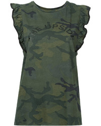 olivgrünes Camouflage Trägershirt von The Upside