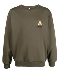 olivgrünes Fleece-Sweatshirt von Moschino