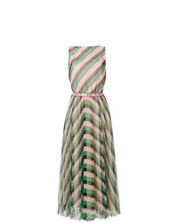 olivgrünes horizontal gestreiftes ausgestelltes Kleid von Vivetta
