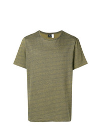 olivgrünes horizontal gestreiftes T-Shirt mit einem Rundhalsausschnitt von Ps By Paul Smith
