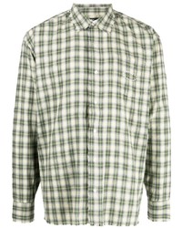 olivgrünes Langarmhemd mit Karomuster von AFB