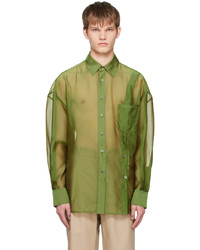 olivgrünes Langarmhemd von Feng Chen Wang