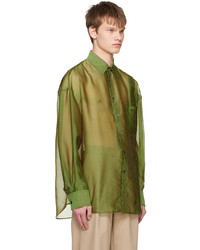 olivgrünes Langarmhemd von Feng Chen Wang