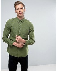 olivgrünes Langarmhemd von Jack Wills