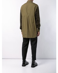 olivgrünes Langarmhemd von Yohji Yamamoto