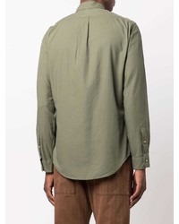 olivgrünes Langarmhemd von Polo Ralph Lauren