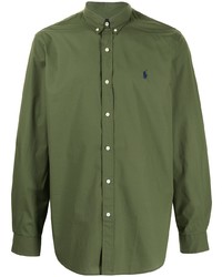 olivgrünes Langarmhemd von Polo Ralph Lauren