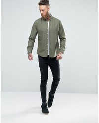 olivgrünes Langarmhemd von Asos