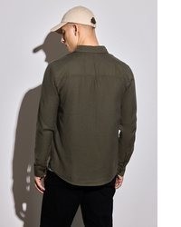olivgrünes Langarmhemd von STREET ONE MEN
