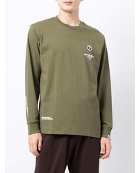 olivgrünes Langarmshirt von AAPE BY A BATHING APE