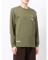 olivgrünes Langarmshirt von AAPE BY A BATHING APE