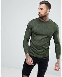 olivgrünes Langarmshirt von ASOS DESIGN