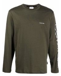 olivgrünes Langarmshirt von Calvin Klein