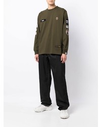 olivgrünes Langarmshirt von A Bathing Ape