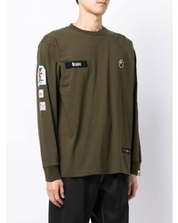 olivgrünes Langarmshirt von A Bathing Ape