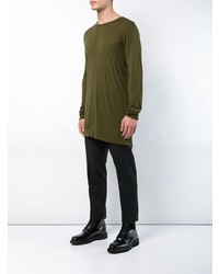 olivgrünes Langarmshirt von Rick Owens