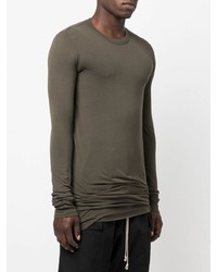 olivgrünes Langarmshirt von Rick Owens