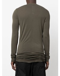 olivgrünes Langarmshirt von Rick Owens