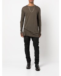 olivgrünes Langarmshirt von Boris Bidjan Saberi