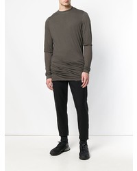 olivgrünes Langarmshirt von Rick Owens DRKSHDW