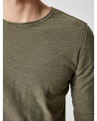 olivgrünes Langarmshirt von Selected Homme