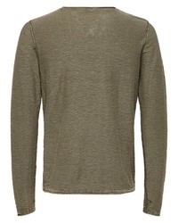 olivgrünes Langarmshirt von Selected Homme